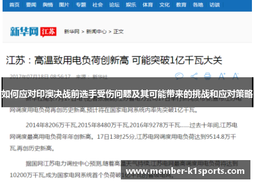 如何应对印澳决战前选手受伤问题及其可能带来的挑战和应对策略