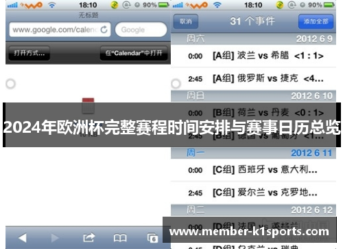 2024年欧洲杯完整赛程时间安排与赛事日历总览
