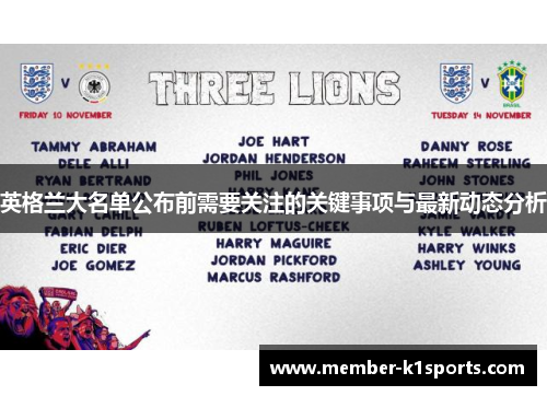 英格兰大名单公布前需要关注的关键事项与最新动态分析 英格兰大名单公布前需要关注的关键事项与最新动态分析